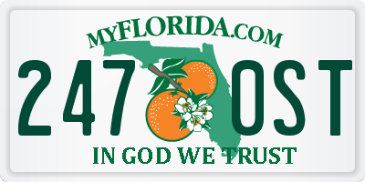 FL license plate 2470ST