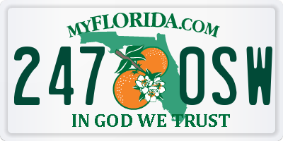 FL license plate 2470SW
