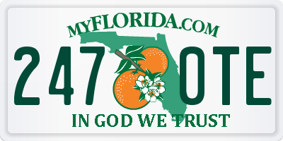 FL license plate 2470TE