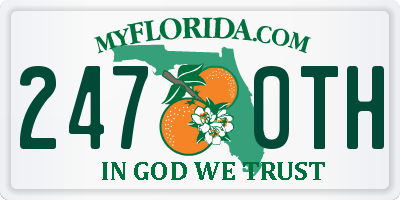 FL license plate 2470TH