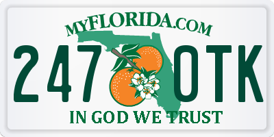 FL license plate 2470TK