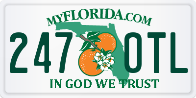 FL license plate 2470TL