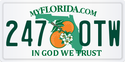 FL license plate 2470TW