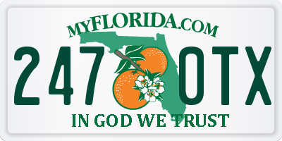 FL license plate 2470TX