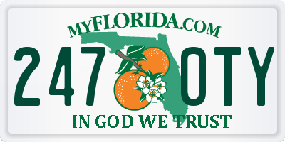 FL license plate 2470TY