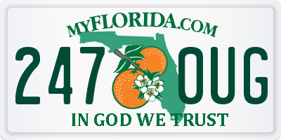 FL license plate 2470UG