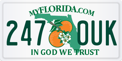 FL license plate 2470UK
