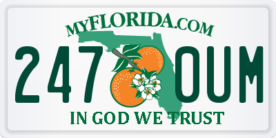 FL license plate 2470UM