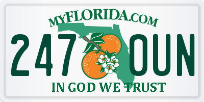FL license plate 2470UN