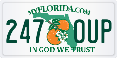 FL license plate 2470UP