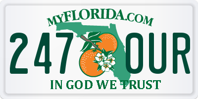 FL license plate 2470UR