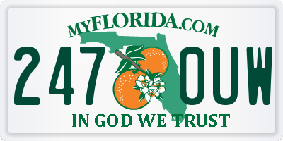 FL license plate 2470UW