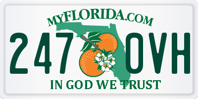 FL license plate 2470VH