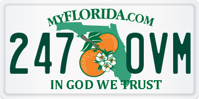 FL license plate 2470VM