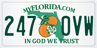 FL license plate 2470VW