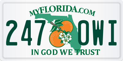 FL license plate 2470WI