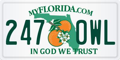 FL license plate 2470WL