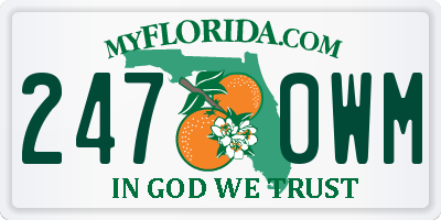 FL license plate 2470WM