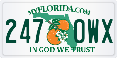 FL license plate 2470WX