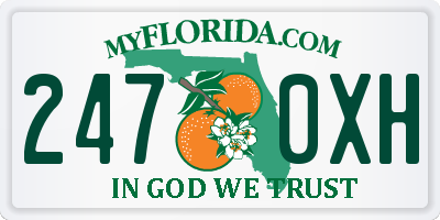 FL license plate 2470XH