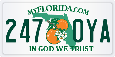 FL license plate 2470YA