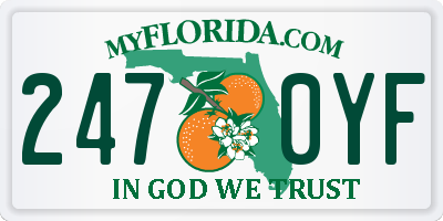 FL license plate 2470YF