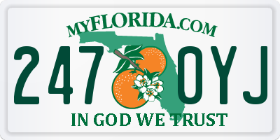 FL license plate 2470YJ