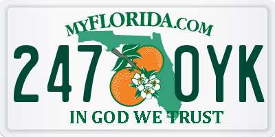 FL license plate 2470YK