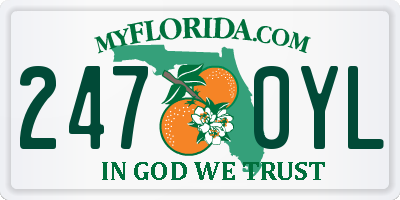 FL license plate 2470YL