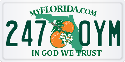 FL license plate 2470YM