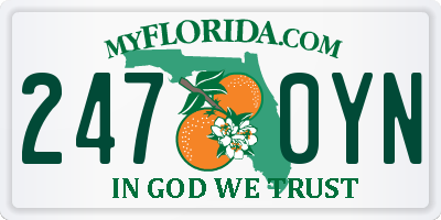 FL license plate 2470YN