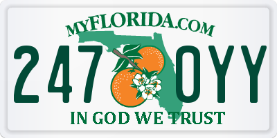 FL license plate 2470YY