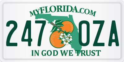 FL license plate 2470ZA