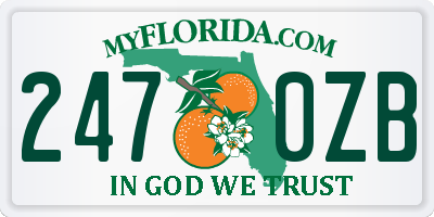 FL license plate 2470ZB