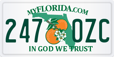 FL license plate 2470ZC