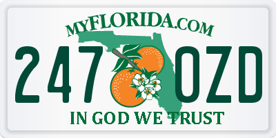 FL license plate 2470ZD