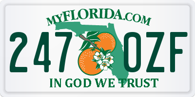 FL license plate 2470ZF