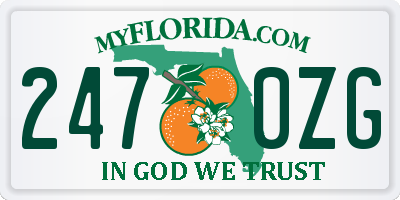 FL license plate 2470ZG