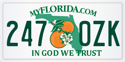 FL license plate 2470ZK