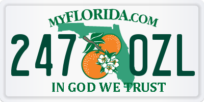 FL license plate 2470ZL