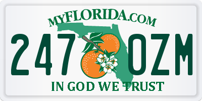 FL license plate 2470ZM