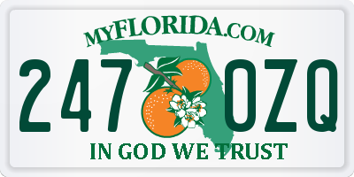 FL license plate 2470ZQ