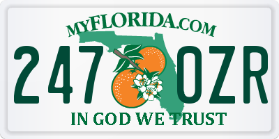 FL license plate 2470ZR