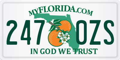 FL license plate 2470ZS