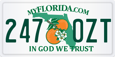 FL license plate 2470ZT