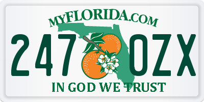 FL license plate 2470ZX