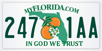 FL license plate 2471AA