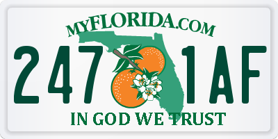 FL license plate 2471AF
