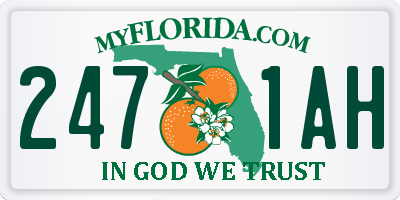 FL license plate 2471AH