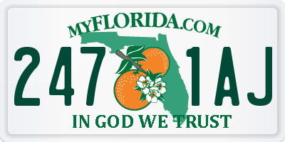 FL license plate 2471AJ
